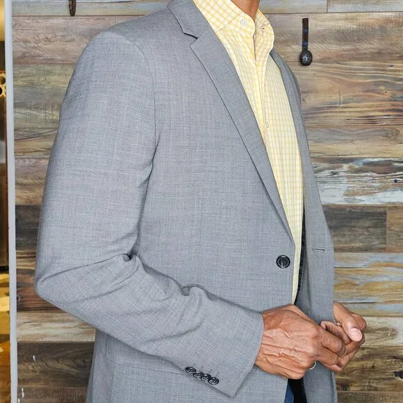 Theory Wool Blend Gray Blazer Jacket 42R *EXCELLENT*